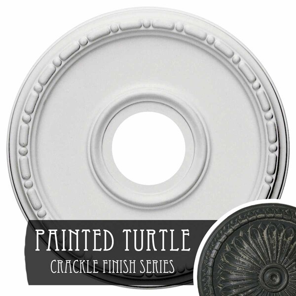 Ekena Millwork Medea Medallion (Canopies up to 5 3/8"), 16 1/2"OD x 3 7/8"ID x 1 1/2"P, Painted Turtle Crackle CM16MEPTC - main